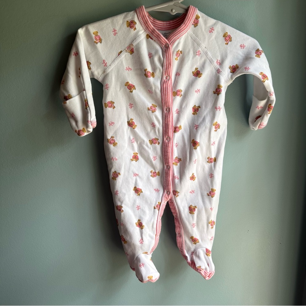Ralph Lauren Pink and White Kids Footie